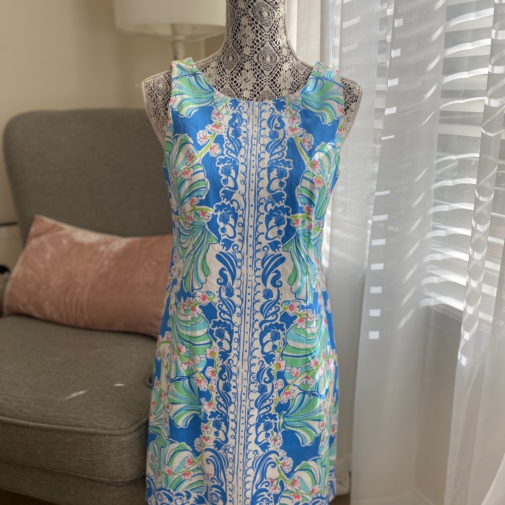 Lilly Pulitzer Blue and Green Sleeveless Dress